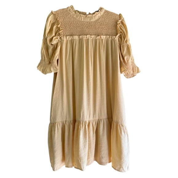 MOON RIVER Smocked High Neck Short Dress - SZ L - Picture 2 of 7